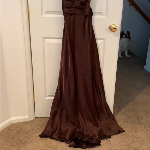 Full length brown formal dress - Picture 3 of 8